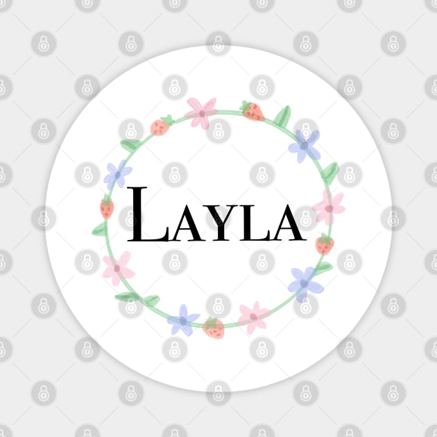 Layla name design Magnet by artoftilly